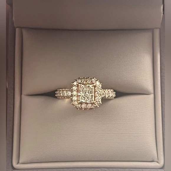 Radiant Cut Halo Engagement Ring - Picture 1 of 3